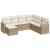 Set canapele de grădină, 7 piese, cu perne, bej, poliratan GartenMobel Dekor