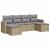 Set canapele de grădină cu perne, 6 piese, bej, poliratan GartenMobel Dekor