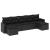 Set canapele de grădină cu perne, 7 piese, negru, poliratan GartenMobel Dekor