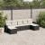 Set canapele de grădină cu perne, 7 piese, negru, poliratan GartenMobel Dekor