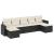 Set canapele de grădină cu perne, 7 piese, negru, poliratan GartenMobel Dekor
