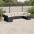 Set canapele de grădină cu perne, 10 piese, negru, poliratan GartenMobel Dekor