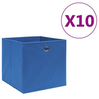 Cutii depozitare 10 buc. albastru 28x28x28 cm material nețesut GartenMobel Dekor