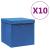 Cutii depozitare cu capac, 10 buc., albastru, 28x28x28 cm GartenMobel Dekor