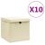 Cutii depozitare cu capace, 10 buc., crem, 28x28x28 cm GartenMobel Dekor