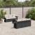 Set canapele de grădină cu perne, 7 piese, negru, poliratan GartenMobel Dekor