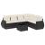 Set canapele de grădină cu perne, 7 piese, negru, poliratan GartenMobel Dekor