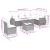 Set canapele de grădină cu perne, 7 piese, negru, poliratan GartenMobel Dekor