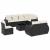 Set mobilier de grădină cu perne, 9 piese, negru, poliratan GartenMobel Dekor