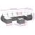 Set mobilier de grădină cu perne, 8 piese, negru, poliratan GartenMobel Dekor