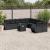 Set canapele de grădină cu perne, 11 piese, negru, poliratan GartenMobel Dekor