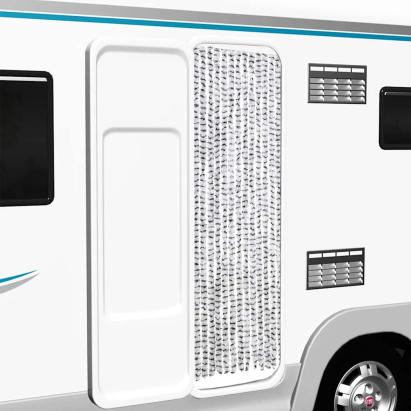 Perdea insecte, gri deschis & gri închis, 56x185 cm, chenille GartenMobel Dekor