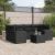 Set canapele de grădină cu perne, 7 piese, negru, poliratan GartenMobel Dekor