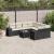 Set mobilier de grădină cu perne, 9 piese, negru, poliratan GartenMobel Dekor
