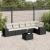 Set canapele de grădină cu perne, 7 piese, negru, poliratan GartenMobel Dekor