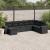Set mobilier de grădină cu perne, 8 piese, negru, poliratan GartenMobel Dekor