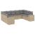 Set canapele de grădină, 9 piese, cu perne, bej, poliratan GartenMobel Dekor