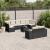 Set canapele de grădină cu perne, 10 piese, negru, poliratan GartenMobel Dekor