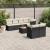 Set mobilier de grădină cu perne, 8 piese, negru, poliratan GartenMobel Dekor