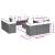 Set mobilier de grădină cu perne, 13 piese, negru, poliratan GartenMobel Dekor