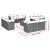 Set mobilier de grădină cu perne, 13 piese, negru, poliratan GartenMobel Dekor