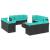 Set mobilier de grădină cu perne, 13 piese, negru, poliratan GartenMobel Dekor