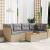 Set canapele de grădină, 7 piese, cu perne, bej, poliratan GartenMobel Dekor