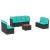 Set canapele de grădină cu perne, 8 piese, negru, poliratan GartenMobel Dekor