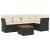 Set mobilier de grădină cu perne, 6 piese, negru, poliratan GartenMobel Dekor
