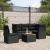 Set mobilier de grădină cu perne, 6 piese, negru, poliratan GartenMobel Dekor