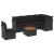 Set canapele de grădină cu perne, 7 piese, negru, poliratan GartenMobel Dekor