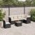 Set canapele de grădină cu perne, 7 piese, negru, poliratan GartenMobel Dekor