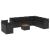 Set canapele de grădină cu perne, 11 piese, negru, poliratan GartenMobel Dekor