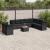 Set canapele de grădină cu perne, 11 piese, negru, poliratan GartenMobel Dekor