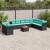 Set canapele de grădină cu perne, 11 piese, negru, poliratan GartenMobel Dekor