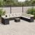 Set canapele de grădină, 12 piese, cu perne, negru, poliratan GartenMobel Dekor