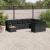 Set canapele de grădină cu perne, 10 piese, negru, poliratan GartenMobel Dekor