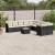 Set canapele de grădină cu perne, 11 piese, negru, poliratan GartenMobel Dekor