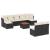 Set canapele de grădină cu perne, 10 piese, negru, poliratan GartenMobel Dekor
