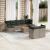 Set mobilier de grădină cu perne, 10 piese, gri, poliratan GartenMobel Dekor