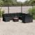 Set canapele de grădină, 12 piese, cu perne, negru, poliratan GartenMobel Dekor