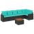 Set canapele de grădină cu perne, 7 piese, negru, poliratan GartenMobel Dekor