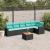 Set canapele de grădină cu perne, 7 piese, negru, poliratan GartenMobel Dekor