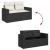 Set canapele de grădină cu perne, 7 piese, negru, poliratan GartenMobel Dekor