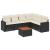 Set canapele de grădină cu perne, 7 piese, negru, poliratan GartenMobel Dekor