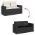 Set canapele de grădină, 12 piese, cu perne, negru, poliratan GartenMobel Dekor