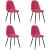 Scaune de bucătărie, 4 buc., roșu vin, catifea GartenMobel Dekor