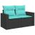 Set canapele de grădină cu perne, 11 piese, negru, poliratan GartenMobel Dekor