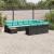 Set canapele de grădină cu perne, 11 piese, negru, poliratan GartenMobel Dekor