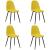 Scaune de bucătărie, 4 buc., galben muștar, catifea GartenMobel Dekor